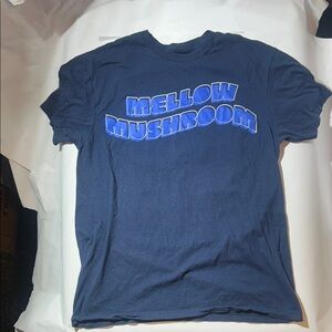 Mellow Mushroom “Stay Trippy” Navy Graphic Tee w/ Mushroom In Clouds Design